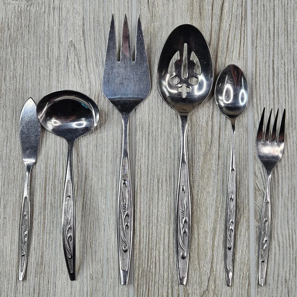 Spring Bouquet Korea Stainless Steel Serving Utensils Set of‎ 6